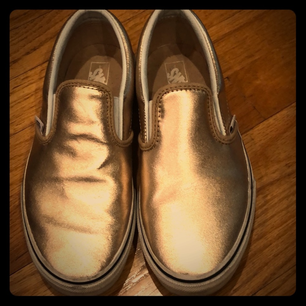 Gold slip on sneaker